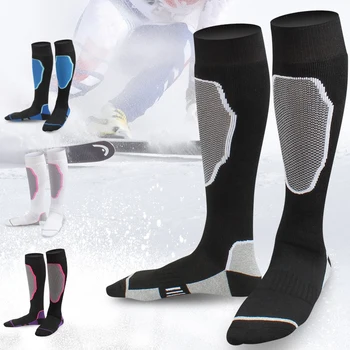 Лыжные носки, мужские уличные быстросохнущие носки для альпинизма, утепленные зимние теплые носки с полотенцем, женские спортивные носки, длинные, высокие
