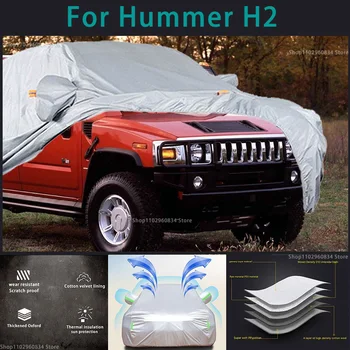 Для Hummer H2 210T Водонепроницаемые автомобильные чехлы с полной защитой от солнца и ультрафиолета, защита от пыли, Дождя, Снега, автозащитный чехол