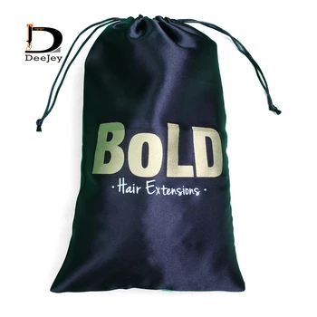 сумки для волос на шнурке из полиэстера с логотипом 20x30cm, атласные шелковые сумки для волос, упаковочные пакеты для наращивания волос, 100 шт. лот