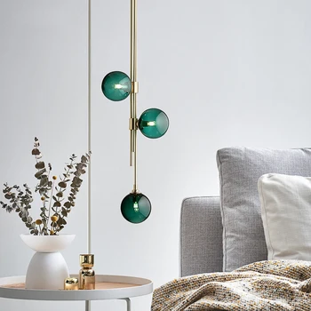 Простой и модный потолочный светильник для спальни, Креативный прикроватный светильник для гостиной, Лестница, Декоративный Настенный светильник, лампа G9, Стеклянная молекула