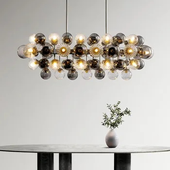 Nordic Light Роскошный Креативный Стеклянный шар с пузырьками, светодиодный Подвесной светильник для гостиной, Спальня, Ресторан, Лампы для домашнего освещения