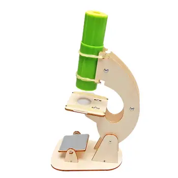 Деревянный карманный микроскоп для детей 3-4 лет, научный микроскоп, игрушка