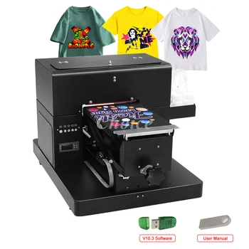 Автоматическая цифровая Печатная машина с логотипом футболки формата А4, Цифровой принтер 6 Цветов, сумка для струйной печати DTG, принтер для печати кодов