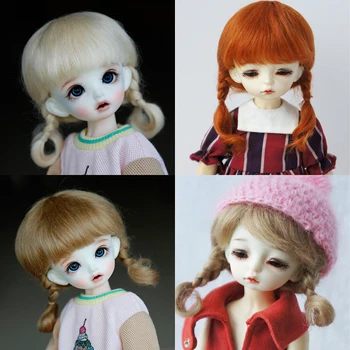 Новый 1/8 кукольный парик BJD/SD аксессуары для кукол ob11, мохеровый двойной конский хвост, милые кукольные Волосы диаметром 14-15 см, милый кукольный модный Парик
