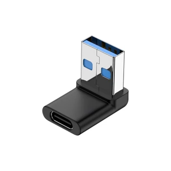 Адаптер USB 3.0 для подключения мужчин и женщин Type C, Преобразователь данных для зарядки под углом 90 градусов 24BB