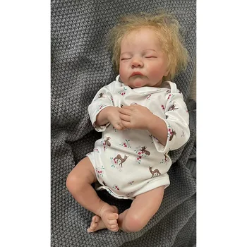 19-дюймовая кукла Bebe Reborn, Новорожденный, Реалистичная Приятная Кукла, Популярный Спящий Леви, Светлые волосы, Высококачественная кукла ручной работы