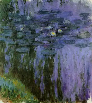 100% ручная репродукция пейзажной картины маслом на льняном холсте, водяные лилии-1919 Клода Моне, бесплатная доставка DHL