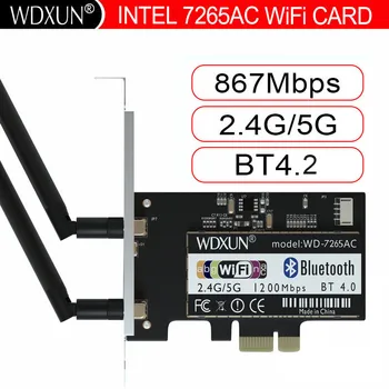 Настольный AC-7265 7265ac 802.11AC Двухдиапазонный 867 Мбит/с Bluetooth 4.2 WiFiIntel 7265NGW WIFI КАРТА Linux/Win7/Win8/Win10/AP