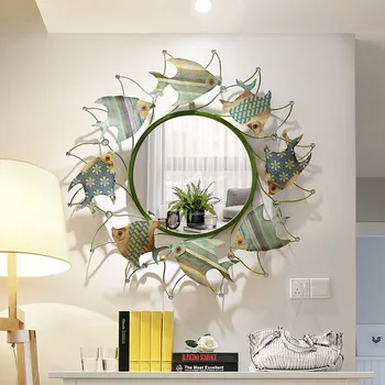 Внутреннее Европейское Креативное Зеркало для Рыбного Крыльца, Зеркало для Ванной Комнаты, Декоративное Зеркало в Средиземноморском стиле