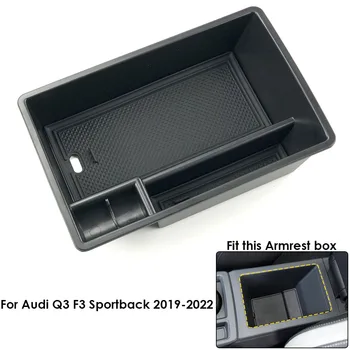 Коробка для хранения Центрального Подлокотника автомобиля ABS для Audi Q3 F3 Sportback 2019-2022, Чехол для Укладки, Контейнер, Органайзер, Аксессуары