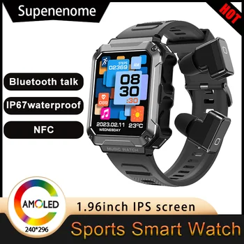 SUPENENOME Смарт-Часы Bluetooth Гарнитура Наушники TWS Два в одном Hi-Fi 9D Стерео Беспроводные Спортивные 4 ГБ памяти Воспроизведение музыки Умные Часы