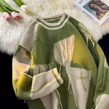 Винтажные мужские свитера с кисточками, Вязаный мужской пуловер с круглым вырезом и длинным рукавом, Зимний модный Новый теплый свитер для мужчин, трикотаж E87