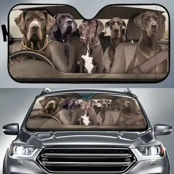 Автоматический солнцезащитный козырек Great Dane Dogs 4, Дизайн собаки, Автомобильный солнцезащитный козырек, Декор автомобиля, Принт на заказ, Автомобильные аксессуары, Собаки-хранители, Apollo of