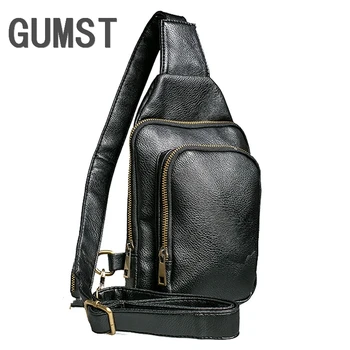 Новая кожаная мужская сумка-слинг GUMST, Мужская нагрудная сумка-мессенджер, мужская сумка через плечо