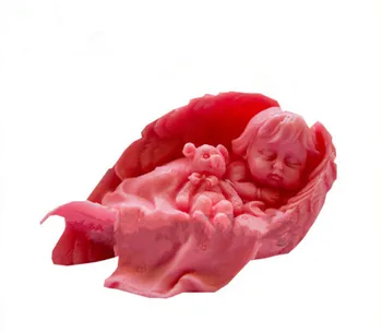 DIY Baby wings girl 3D силиконовые формы для мыла, форма для спящего ребенка, форма ручной работы, форма для помадки торта