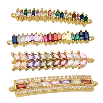 ZHUKOU Изысканный соединитель с радужным кристаллом для женщин, ожерелье, браслет, ювелирные аксессуары ручной работы, выводы Модель: VS429