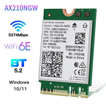 Intel AX210 WiFi Card Adapter Bluetooth 5.2 AX210NGW 2400 Мбит/с 802.11AX Беспроводной M.2 NGFF Wi-Fi 6E Беспроводная сетевая карта