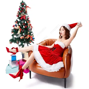2023, Рождественское женское зимнее платье для косплея, Платье Милой Мисс Санта-Клаус, Рождественский Маскарадный костюм, Сексуальный Косплей для вечеринки