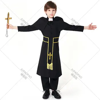 Костюмы на Хэллоуин для женщин, средневековый косплей, костюм миссионера-священника, монахини, одежда для взрослых, женское платье