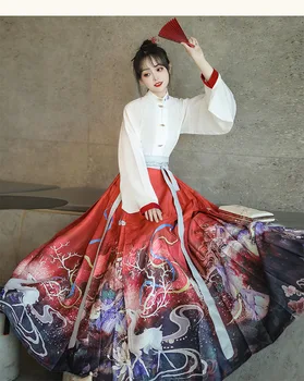 Традиционные плиссированные юбки Hanfu, женская джинсовая юбка zevity traf 2023, длинные юбки для женщин, мода 2023, одежда для женщин