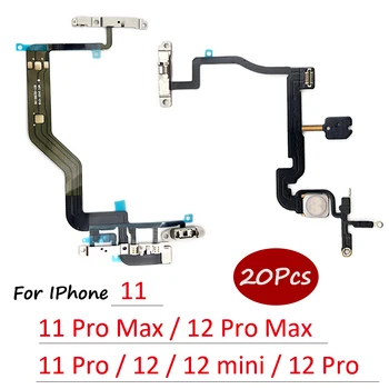 20 штук， Новинка для iPhone 11 12 Pro Max 12 mini Кнопка включения/выключения питания Клавиша регулировки громкости Гибкий кабель с металлическим материалом