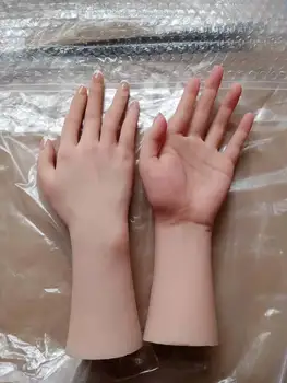 Силиконовый материал с высокой Имитацией TPE, Реалистичная модель женской руки для дизайна ногтей, Манекен с гибкими пальцами, Ювелирный реквизит