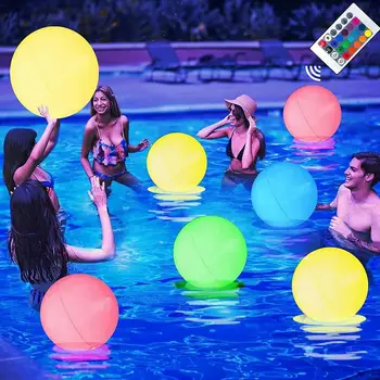 1Шт 40 см Светодиодный светящийся шар, 16 цветов, светящийся надувной пляжный мяч, уличный игрушечный бассейн, Водный игровой светильник, лампа для вечеринки на лужайке во дворе