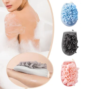 Двухсторонние отшелушивающие перчатки для чистки тела, цветок для ванны, Шарик для душа, Скруббер для тела, Губка для ванны, полотенце, инструмент для ванной комнаты