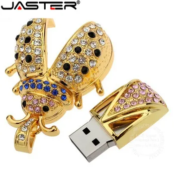 JASTER Animal для Креативной модели Metal Crystal Beetle Usb 2.0 Flash Memory Stick флешка 4GB16GB 32G 64GB Автомобильный Ключ Бесплатная Доставка