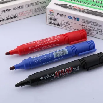 2 шт., красные, синие, черные, масляные, водонепроницаемые, быстросохнущие, Перманентные маркеры для рисования, ручка