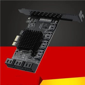 Майнинг-Райзер PCIE SATA PCI-E Адаптер PCIE для контроллера SATA Множитель 10 Портов SATA 3.0 6 Гбит/с для карты расширения PCI Express X1