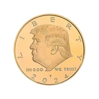 Монеты Трампа 2024 Спасите Америку Снова Монета США Позолоченные Сувениры И Подарки В Боге, Которому Мы Доверяем, Украшения Для Дома, Памятная Монета
