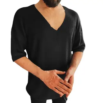 Однотонный Модный повседневный мужской осенний свитер, Новая модная мужская рубашка, вязаная для повседневной носки