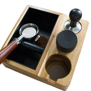 Деревянный многофункциональный ящик для хранения кофейной гущи, держатель для вскрытия Бариста с дозатором молотого кофе
