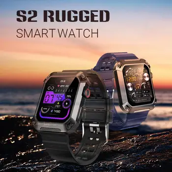 ROGBID S2 Смарт-часы Мужские 1,83-дюймовые Спортивные Фитнес-часы с сенсорным экраном IP67, водонепроницаемые электронные часы, цифровые наручные часы