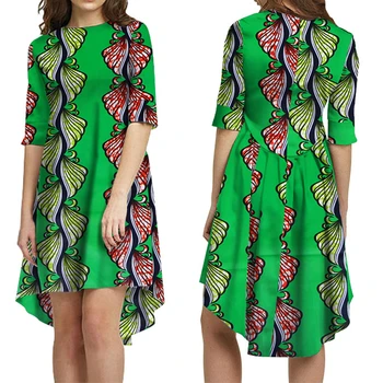 Новое Повседневное Платье с принтом Анкары в Африканском стиле для Женщин, Платья длиной до колена в стиле Анкара, Вечерние платья Bazin Riche, Африканская женская одежда WY5686