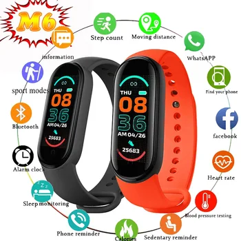 M6 Смарт-часы Мужские женские спортивные фитнес-трекер шагомер смарт-браслет Bluetooth водонепроницаемый браслет Для смартфонов PK M5 Y68