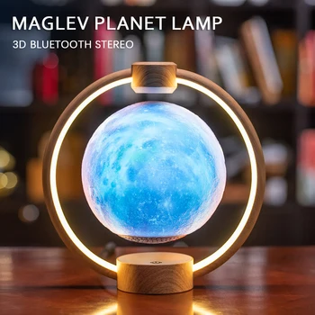 Лунная лампа на Магнитной Подвеске, Креативный красочный светящийся ночник, прикроватная лампа для спальни с Bluetooth-динамиком, украшение для дома