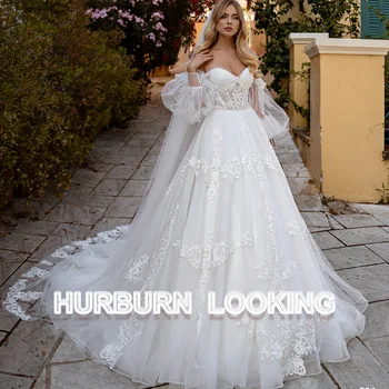HERBURN Простое Свадебное платье для Невесты из Тюля, Шифона, модный Индивидуальный халат для вечеринки