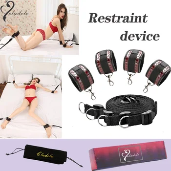 Классические кожаные наручники в клетку и манжеты на лодыжки, набор для связывания Под кроватью, БДСМ-бандаж, сексуальная повязка, эротические секс-игрушки для взрослых, пары