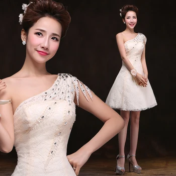 Новая корейская невеста 2021 года с одним плечом, культивирующая свою мораль, тост с кратким абзацем, платья подружек невесты для сестер