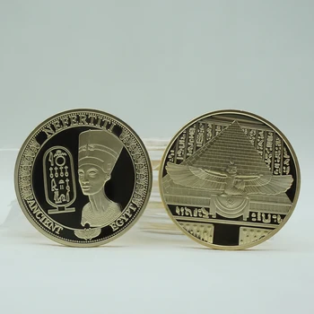 10 шт./Лот, Позолоченные 40 мм Монеты Египетской Королевы Нефертити, Египетская Клеопатра, Памятная Монета, Туристический Подарок