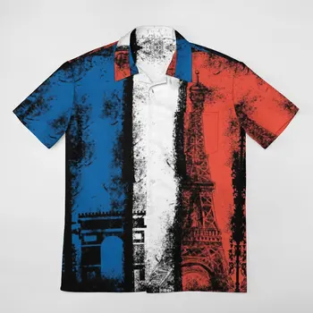 Креативный флаг Франции, крутой винтажный стиль, Французский флаг, Франция, Любитель рубашек с короткими рукавами, футболки, Координаты покупок, Винтажные США