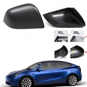 Крышка наружного зеркала автомобиля из углеродного волокна, крышка заднего вида, Дополнительный чехол для Tesla Model Y 2020 2021 2022 2023