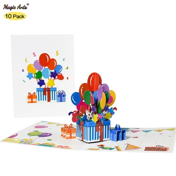 10 Упаковок 3D Всплывающих открыток на День рождения, Подарочных открыток для детей, мамы, папы, жены, мужа, Первого новорожденного