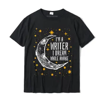 Я писатель, я мечтаю наяву, футболка писателя, авторская рубашка, хлопковые дизайнерские топы, футболка, футболки для семейного человека, уникальные