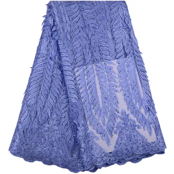 Новейшая Африканская Кружевная ткань 3D Кружевная ткань Со стразами Небесно-Голубого цвета, Высококачественная Нигерийская кружевная ткань для вечернего платья F1485
