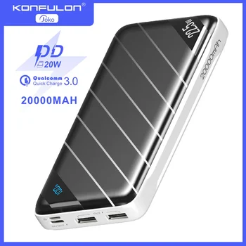 Мощное портативное быстрое зарядное устройство, внешний аккумулятор 20000 мАч 22,5 Вт, светодиодный дисплей большой емкости, Powerbank для Xiaomi iPhone