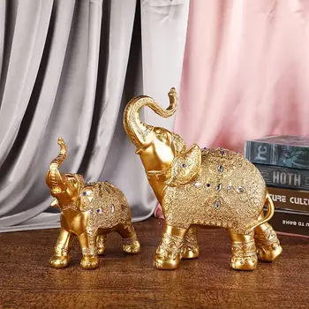 Изделия из смолы, Таиланд, золотой и серебряный орнамент в виде слона, вход в дом, ТВ-шкаф, украшения в виде животных