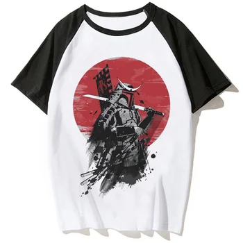 Женская футболка Samurai, забавная футболка, женская одежда с аниме